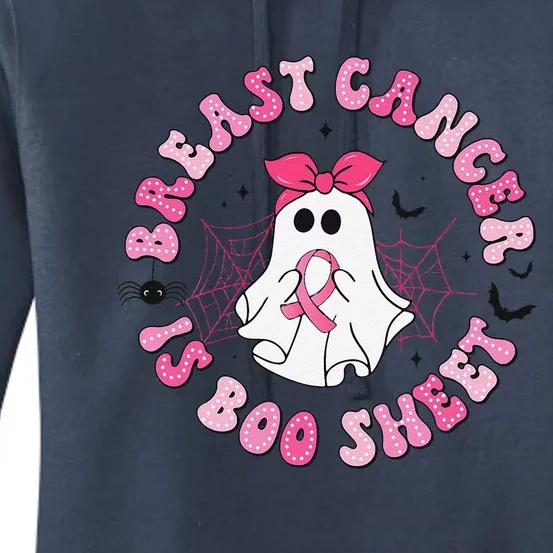 Breast Cancer Is Boo Sheet Pin.K Ghost Witch Halloween Women Women's Pullover Hoodie