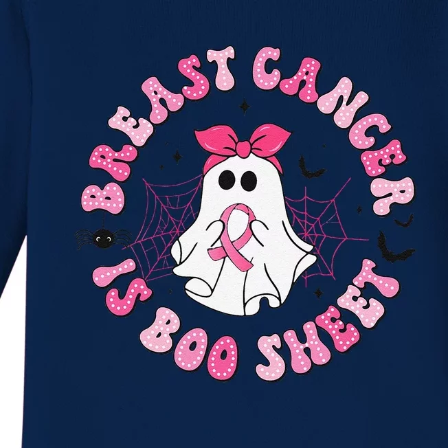 Breast Cancer Is Boo Sheet Pin.K Ghost Witch Halloween Women Baby Long Sleeve Bodysuit