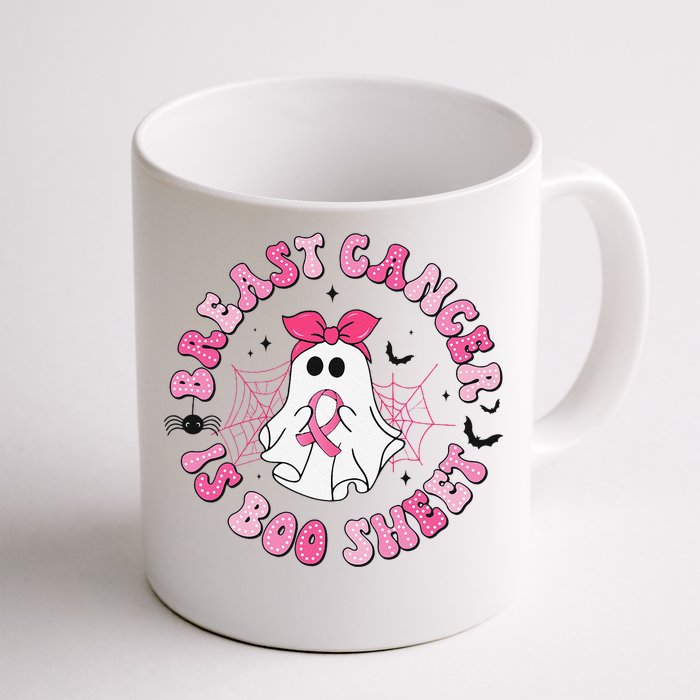 Breast Cancer Is Boo Sheet Pin.K Ghost Witch Halloween Women Front & Back Coffee Mug