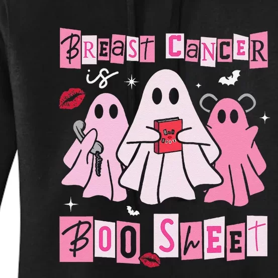 Breast Cancer Is Boo Sheet Pin.K Ghost Witch Halloween Women Women's Pullover Hoodie