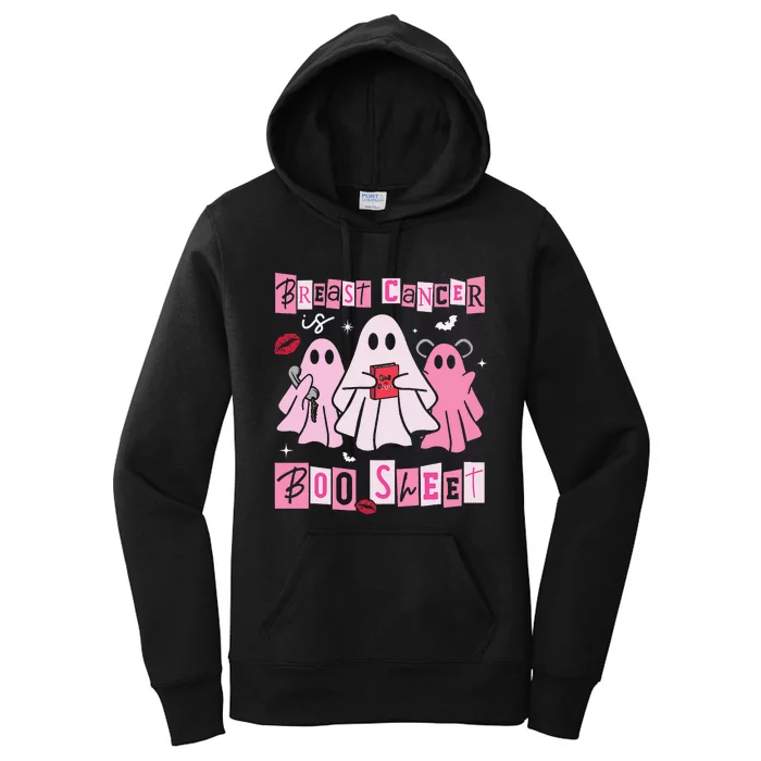 Breast Cancer Is Boo Sheet Pin.K Ghost Witch Halloween Women Women's Pullover Hoodie