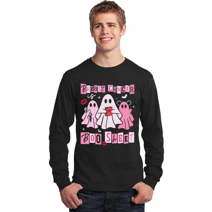 Breast Cancer Is Boo Sheet Pin.K Ghost Witch Halloween Women Tall Long Sleeve T-Shirt