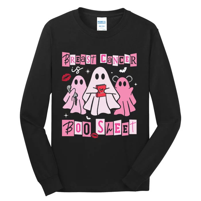 Breast Cancer Is Boo Sheet Pin.K Ghost Witch Halloween Women Tall Long Sleeve T-Shirt