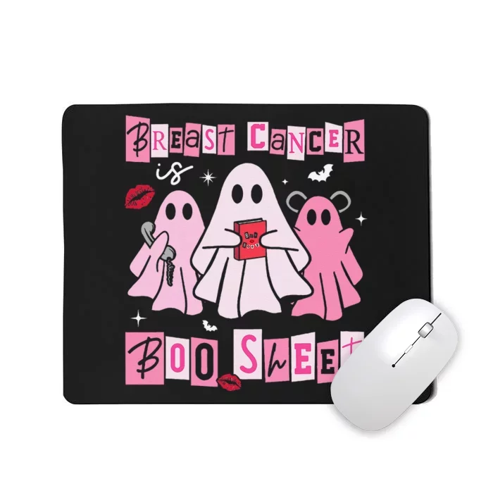 Breast Cancer Is Boo Sheet Pin.K Ghost Witch Halloween Women Mousepad