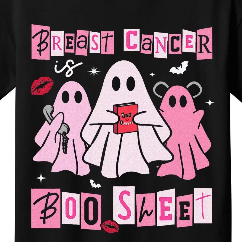 Breast Cancer Is Boo Sheet Pin.K Ghost Witch Halloween Women Kids T-Shirt