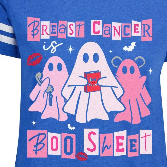 Breast Cancer Is Boo Sheet Pin.K Ghost Witch Halloween Women Enza Ladies Jersey Football T-Shirt