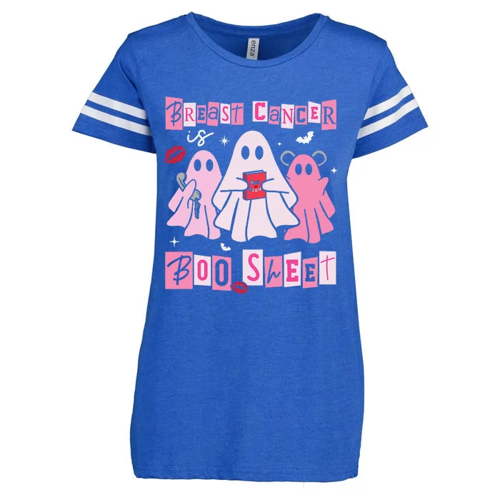 Breast Cancer Is Boo Sheet Pin.K Ghost Witch Halloween Women Enza Ladies Jersey Football T-Shirt