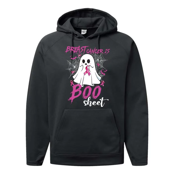 Breast Cancer Is Boo Sheet Halloween Breast Cancer Awareness Performance Fleece Hoodie