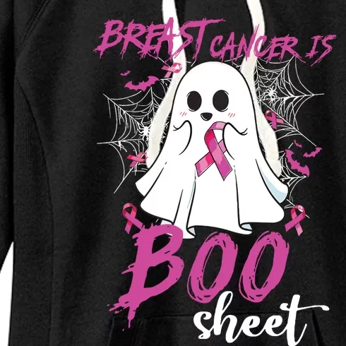 Breast Cancer Is Boo Sheet Halloween Breast Cancer Awareness Women's Fleece Hoodie