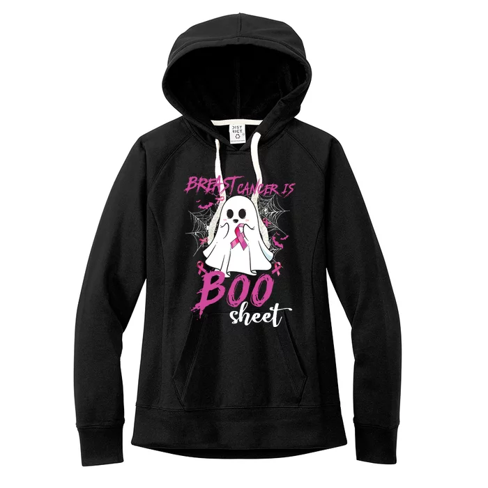 Breast Cancer Is Boo Sheet Halloween Breast Cancer Awareness Women's Fleece Hoodie