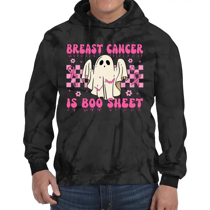 Breast Cancer Is Boo Sheet Halloween Breast Cancer Awareness Tie Dye Hoodie