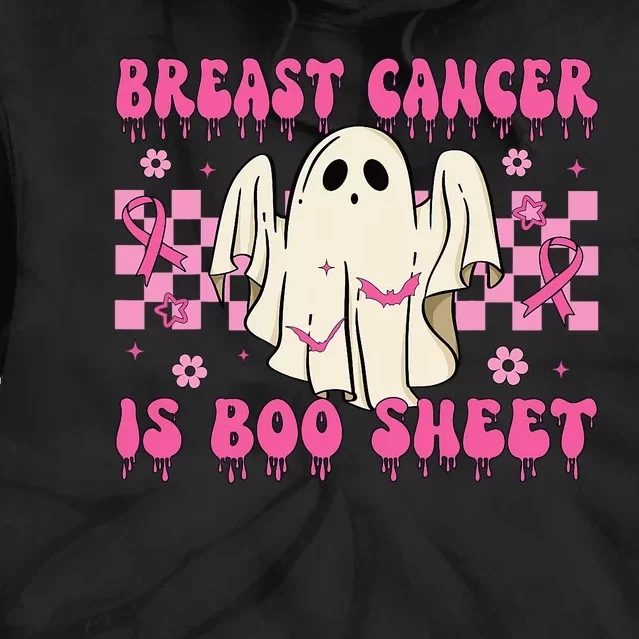 Breast Cancer Is Boo Sheet Halloween Breast Cancer Awareness Tie Dye Hoodie