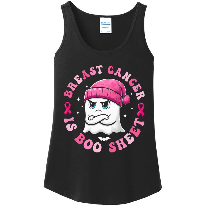 Breast Cancer Is Boo Sheet Retro Halloween Ghost Ladies Essential Tank