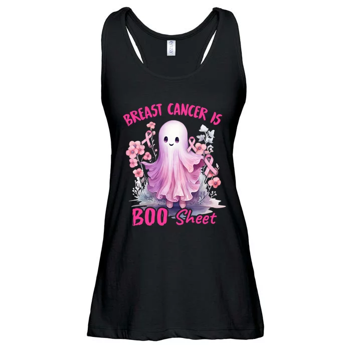 Breast Cancer Is Boo Sheet Halloween Breast Cancer Awareness Ladies Essential Flowy Tank