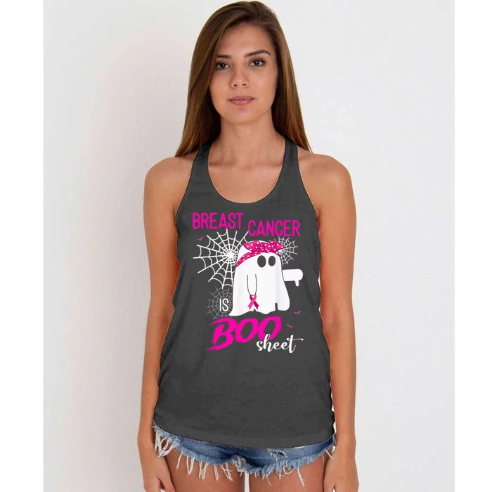 Breast Cancer Is Boo Sheet Breast Cancer Shirt Boo Halloween Women's Knotted Racerback Tank