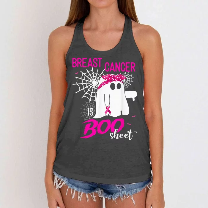 Breast Cancer Is Boo Sheet Breast Cancer Shirt Boo Halloween Women's Knotted Racerback Tank