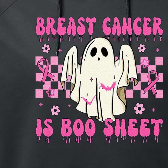 Breast Cancer Is Boo Sheet Halloween Breast Cancer Awareness Performance Fleece Hoodie