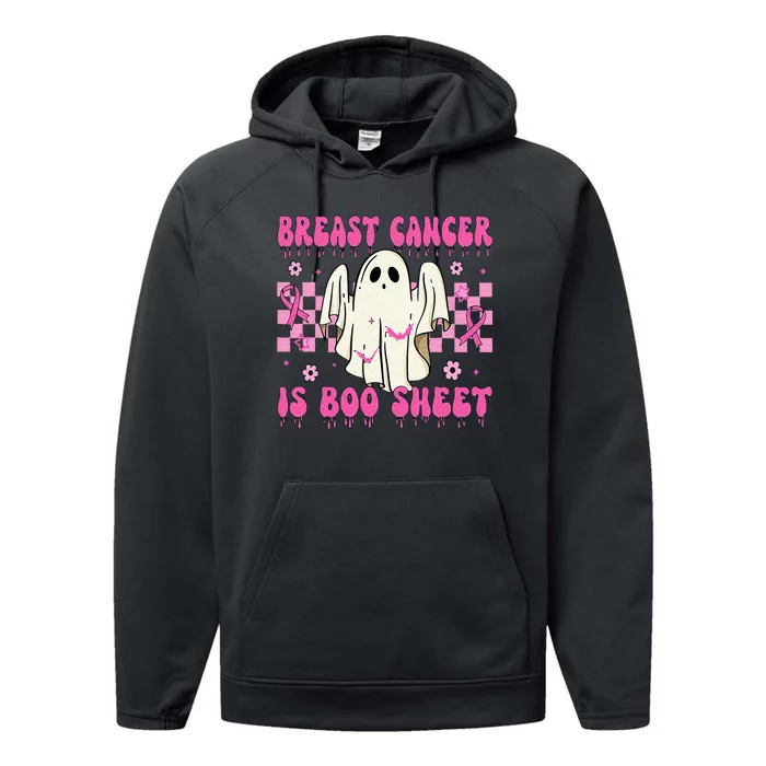 Breast Cancer Is Boo Sheet Halloween Breast Cancer Awareness Performance Fleece Hoodie