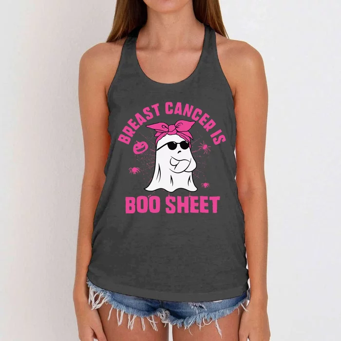 Breast Cancer Is Boo Sheet Ghost Halloween Breast Cancer Women's Knotted Racerback Tank