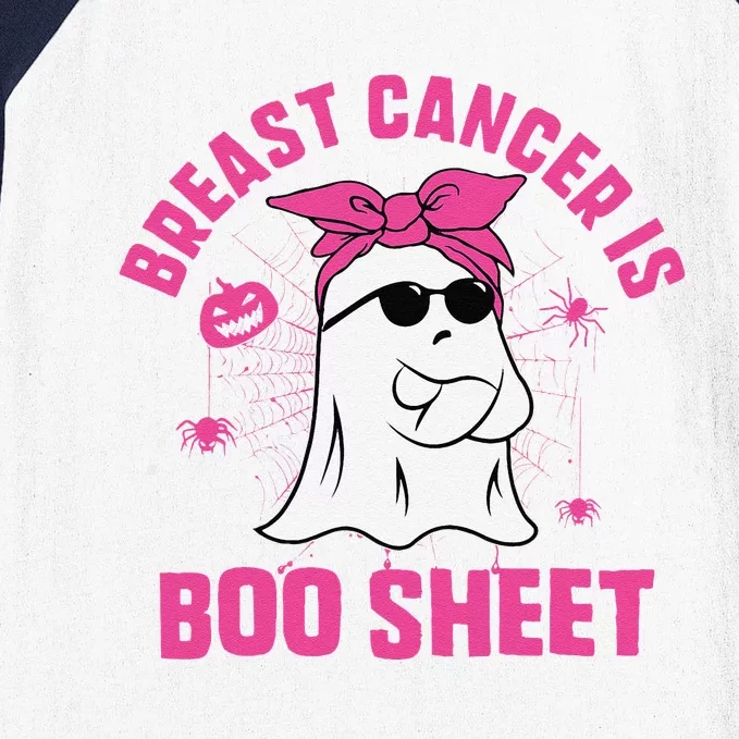 Breast Cancer Is Boo Sheet Ghost Halloween Breast Cancer Baseball Sleeve Shirt