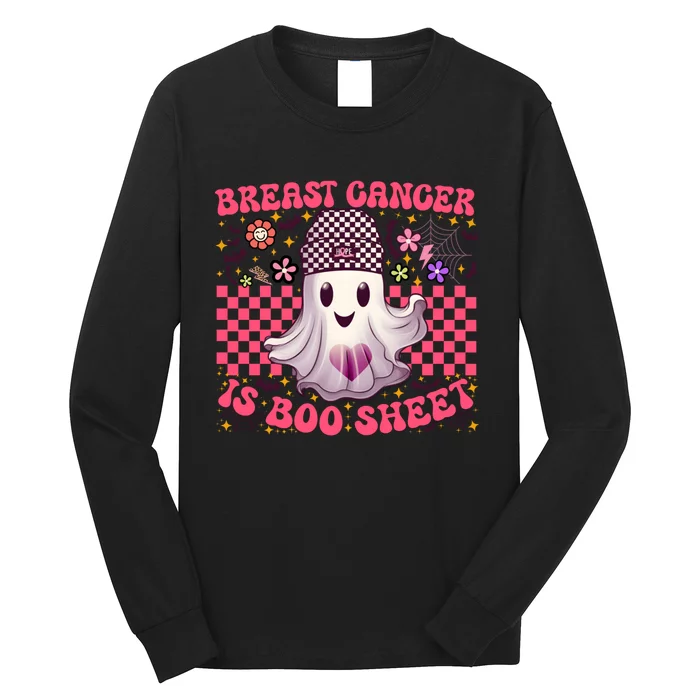 Breast Cancer Is Boo Sheet Warrior Halloween Pink Ghost Long Sleeve Shirt