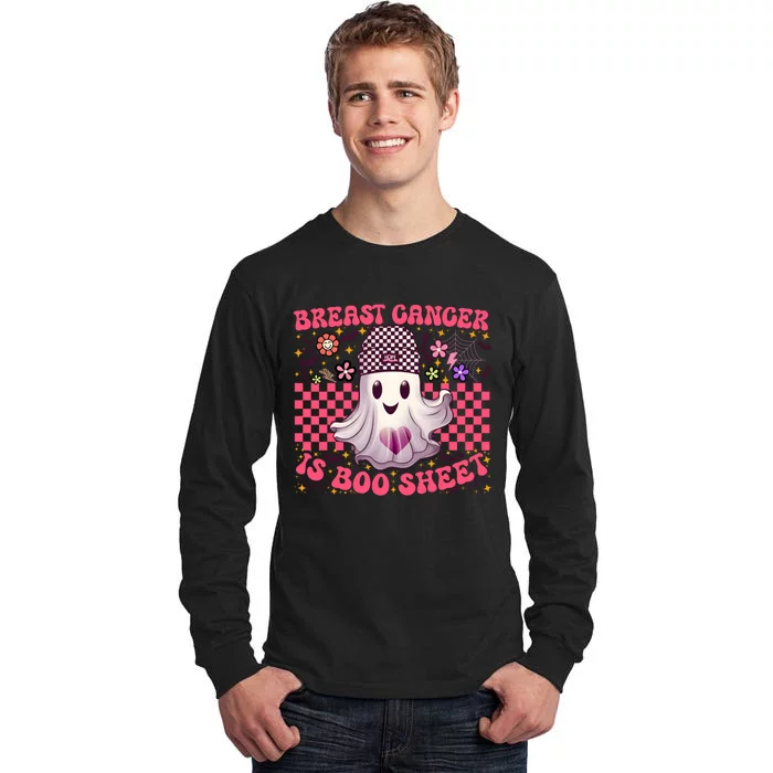 Breast Cancer Is Boo Sheet Warrior Halloween Pink Ghost Tall Long Sleeve T-Shirt