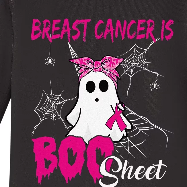 Breast Cancer Is Boo Sheet Ghost Halloween Breast Cancer Baby Long Sleeve Bodysuit