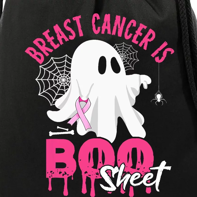 Breast Cancer Is Boo Sheet Halloween Breast Cancer Awareness Drawstring Bag