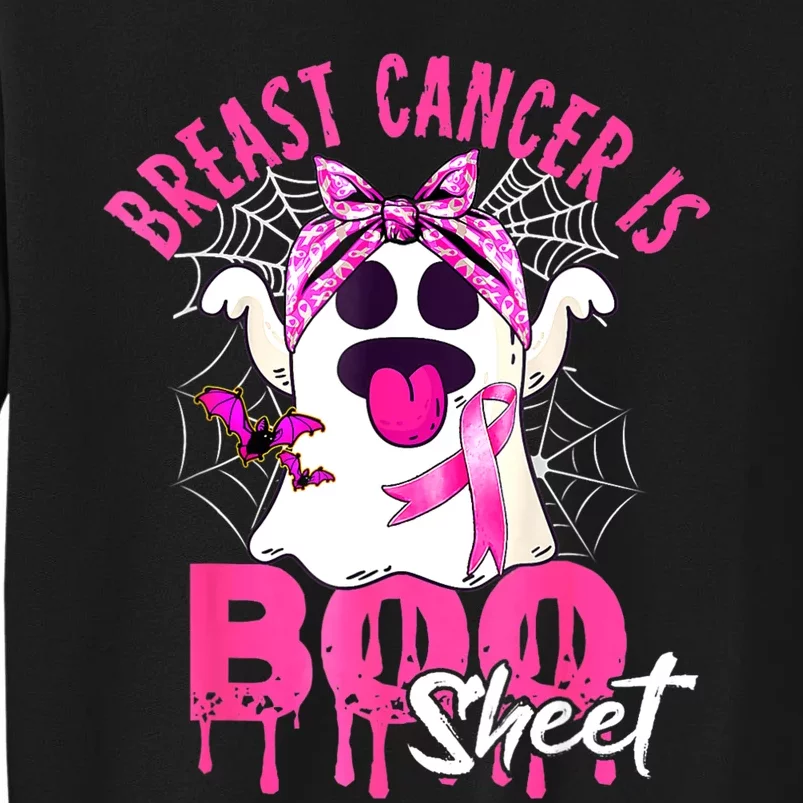 Breast Cancer Is Boo Sheet Halloween Breast Cancer Awareness Tall Sweatshirt