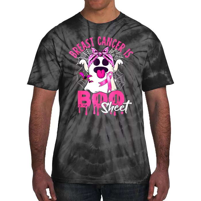 Breast Cancer Is Boo Sheet Halloween Breast Cancer Awareness Tie-Dye T-Shirt