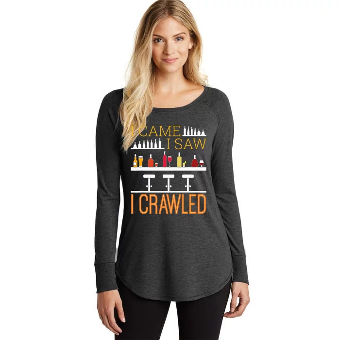 Bar Crawl I Came I Saw I Crawled Pub Crawl Alcohol Drinking Women's Perfect Tri Tunic Long Sleeve Shirt