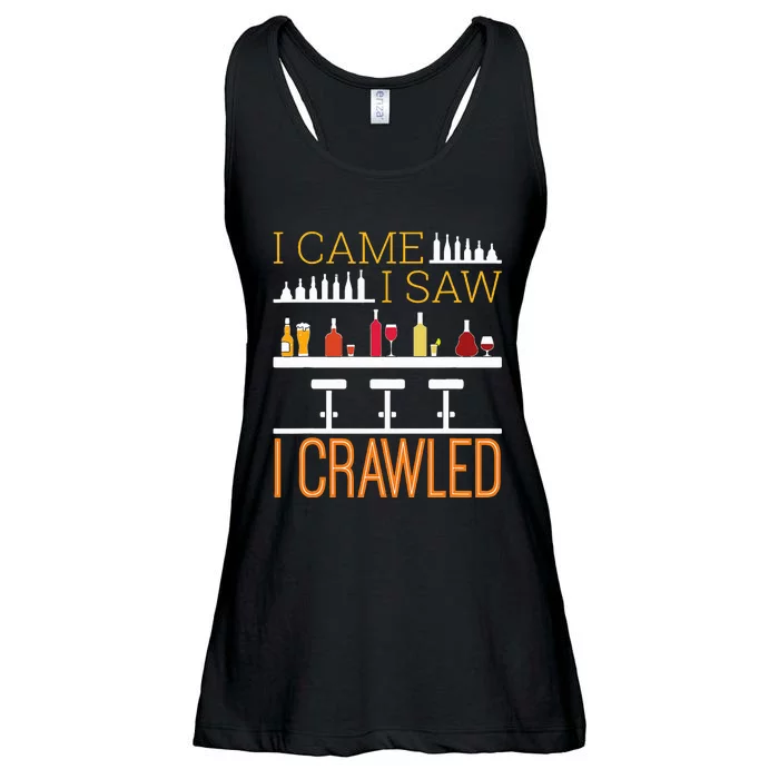 Bar Crawl I Came I Saw I Crawled Pub Crawl Alcohol Drinking Ladies Essential Flowy Tank