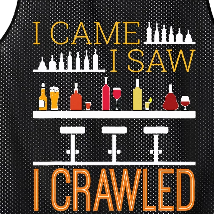 Bar Crawl I Came I Saw I Crawled Pub Crawl Alcohol Drinking Mesh Reversible Basketball Jersey Tank