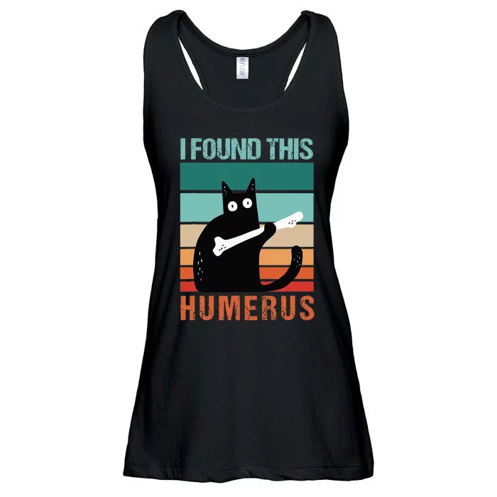 Black Cat I Found This Humerus Cat Joke Ladies Essential Flowy Tank