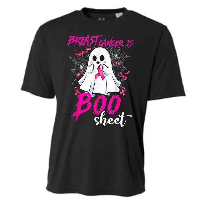 Breast Cancer Is Boo Sheet Halloween Breast Cancer Awareness Cooling Performance Crew T-Shirt