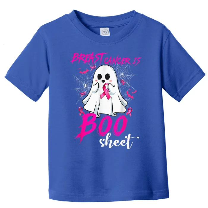 Breast Cancer Is Boo Sheet Halloween Breast Cancer Awareness Toddler T-Shirt