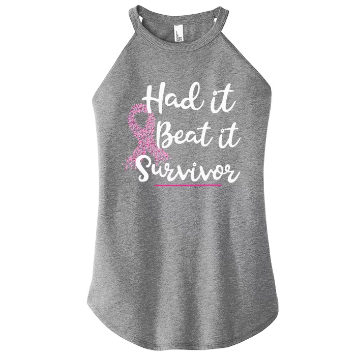 Breast Cancer I Had It I Beat It Survivor Pink Ribbon Women’s Perfect Tri Rocker Tank