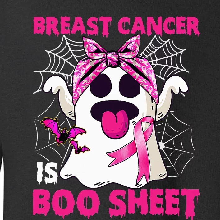 Breast Cancer Is Boo Sheet Halloween Funny Ghost Pink Ribbon Toddler Sweatshirt