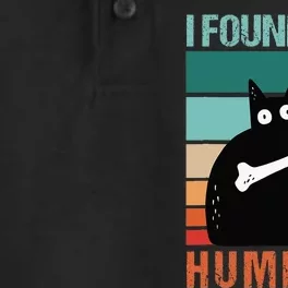 Black Cat I Found This Humerus Cat Joke Dry Zone Grid Performance Polo