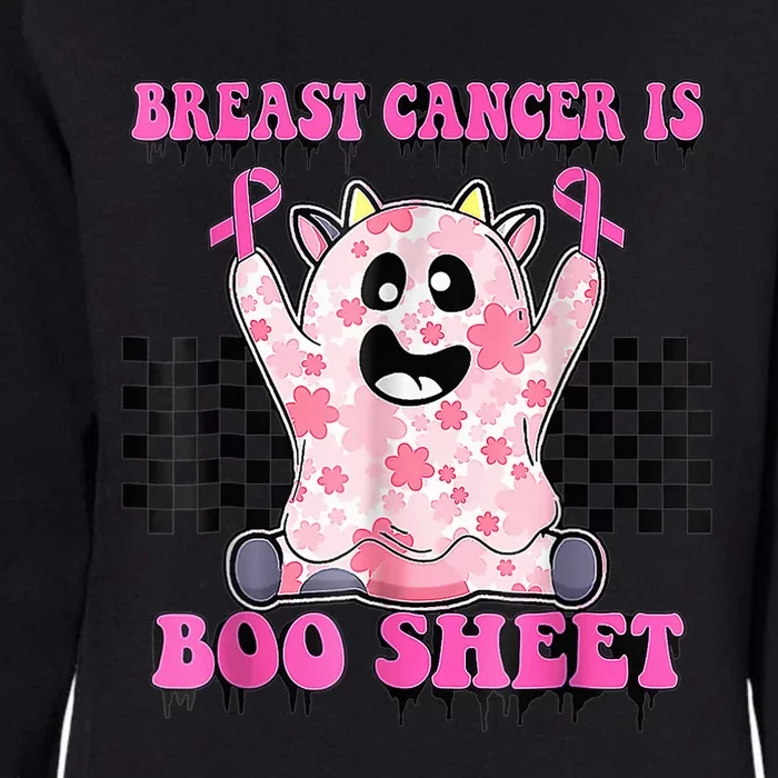 Breast Cancer Is Boo Sheet Groovy Spooky Halloween Womens California Wash Sweatshirt