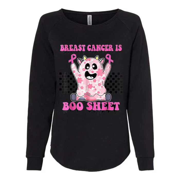 Breast Cancer Is Boo Sheet Groovy Spooky Halloween Womens California Wash Sweatshirt