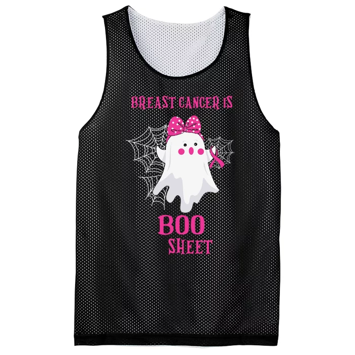 Breast Cancer Is Boo Sheet Halloween Ghost Mesh Reversible Basketball Jersey Tank