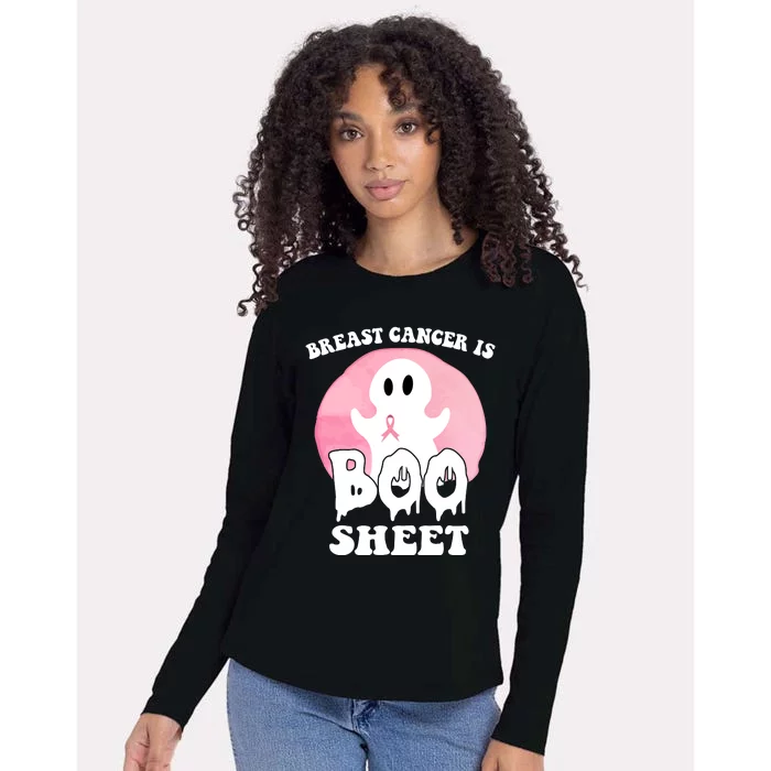 Breast Cancer Is Boo Sheet Funny Ghost Womens Cotton Relaxed Long Sleeve T-Shirt