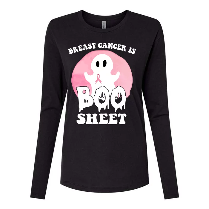 Breast Cancer Is Boo Sheet Funny Ghost Womens Cotton Relaxed Long Sleeve T-Shirt