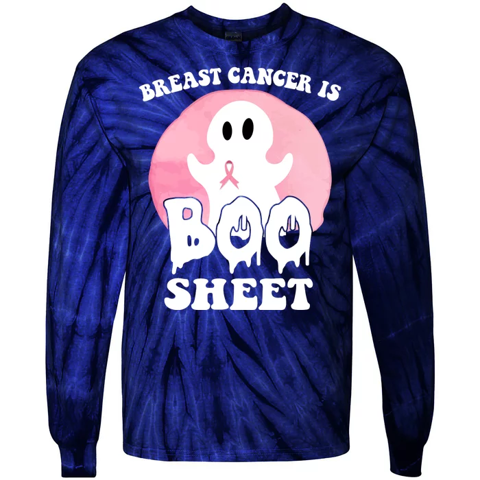 Breast Cancer Is Boo Sheet Funny Ghost Tie-Dye Long Sleeve Shirt