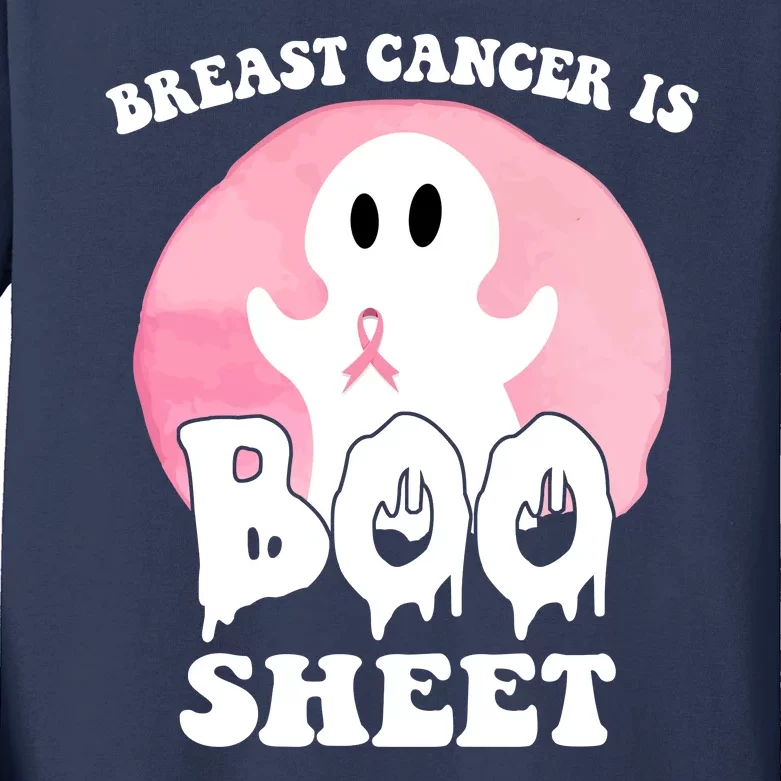 Breast Cancer Is Boo Sheet Funny Ghost Kids Long Sleeve Shirt