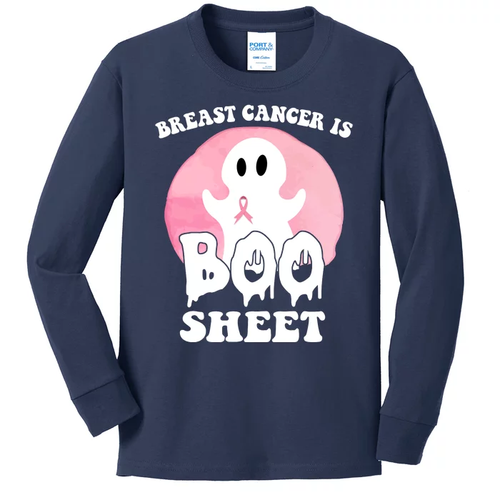 Breast Cancer Is Boo Sheet Funny Ghost Kids Long Sleeve Shirt