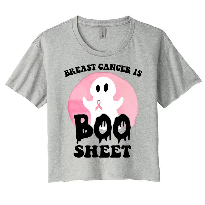 Breast Cancer Is Boo Sheet Funny Ghost Women's Crop Top Tee