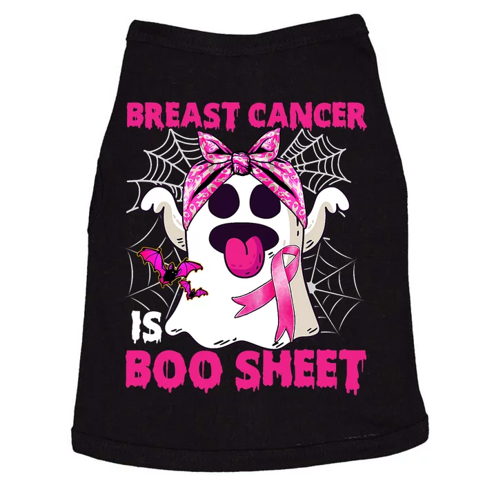 Breast Cancer Is Boo Sheet Halloween Funny Ghost Pink Ribbon Doggie Tank