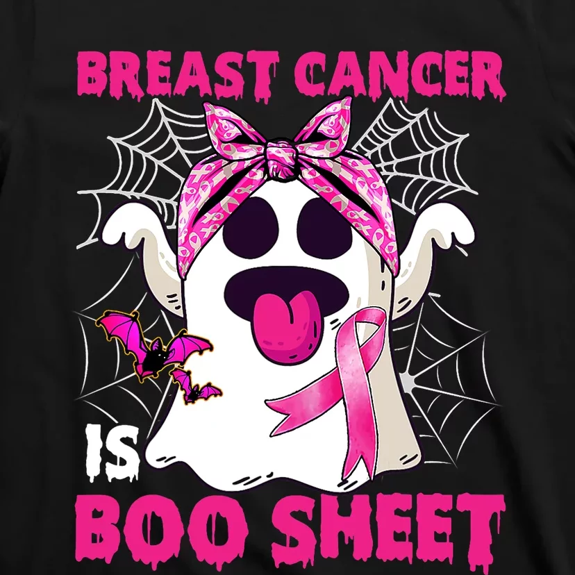 Breast Cancer Is Boo Sheet Halloween Funny Ghost Pink Ribbon T-Shirt